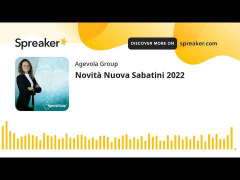 Novità Nuova Sabatini 2022