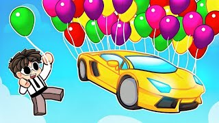 Using balloons in the Roblox Ballon Simulator to make a house float!