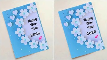Easy & Beautiful Happy New Year Greeting Card 2026/ How To Make New Year Card/ Handmade Card Easy