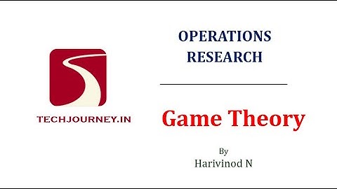 OR Module 5 Game theory Part 1