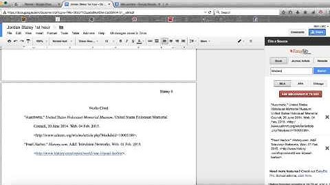 Creating a Works Cited Page in Google Drive