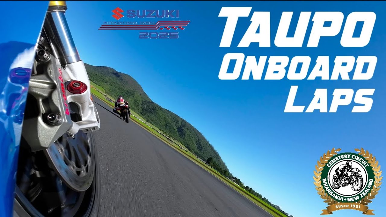 Taupo Motorsport Park bike onboard laps. BMW s1000rr vs Suzuki International series 2025