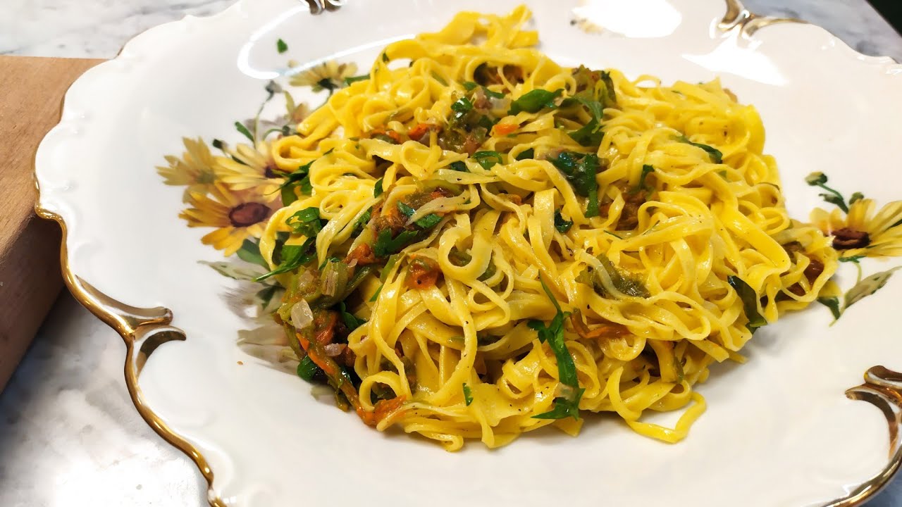 Tagliolini con fiori di zucca