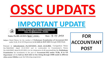 OSSC IMPORTANT UPDATE FOR ACCOUNTANT POST // PRELIM EXAM DATE // @VIDWANCOMPETITION