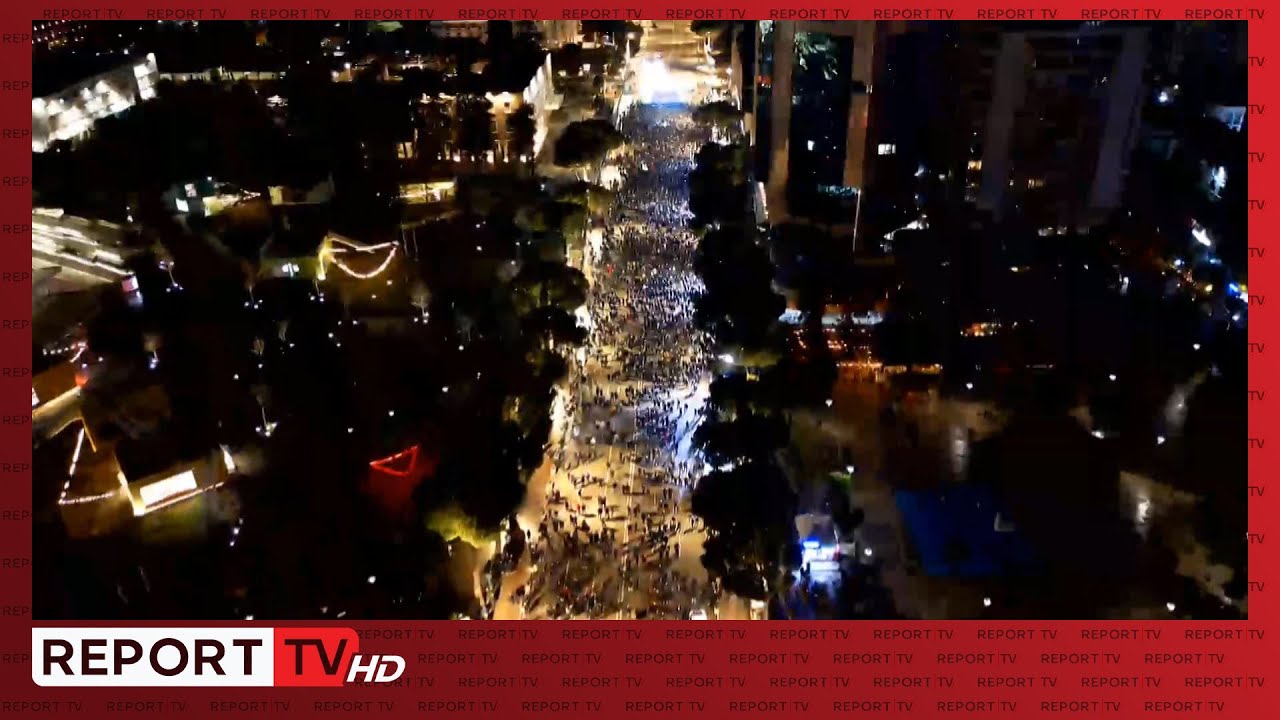 Report Tv sjell PAMJET me DRON nga protesta e Sali Berishës para Kryeministrisë, ja pjesëmarrja