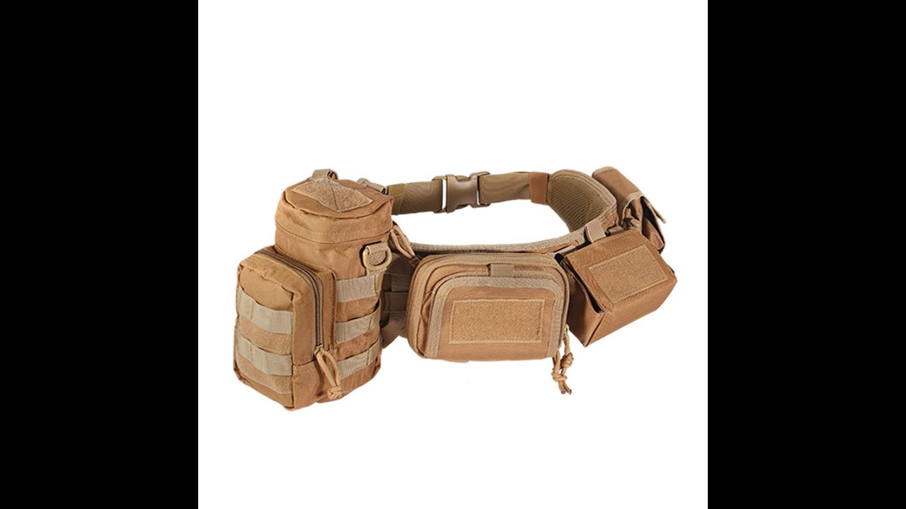Quick Release Tactical Duty Belt with Pouches Adjustable Medical Belt L
