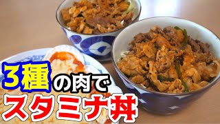 暑い夏を乗り切れ！お肉たっぷりスタミナ丼！