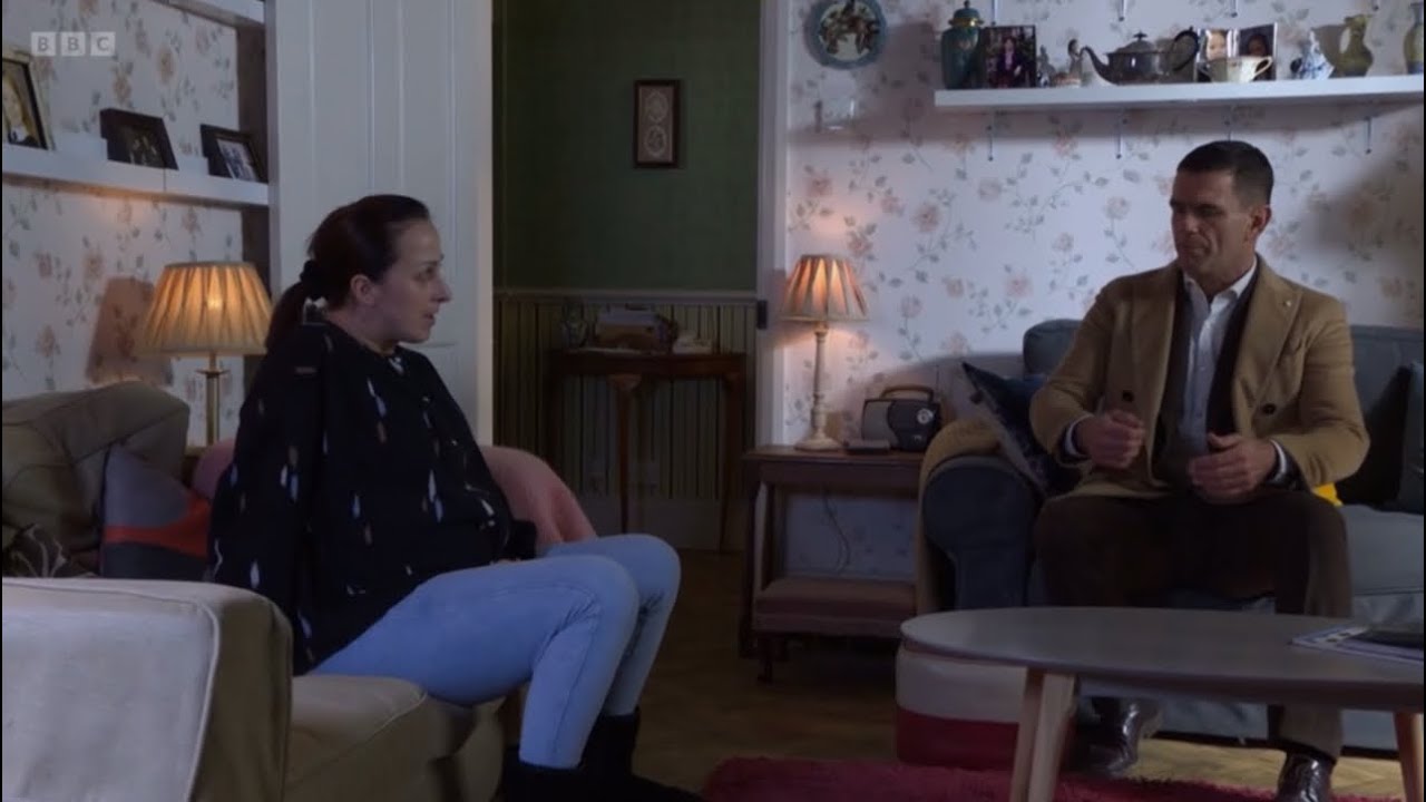 Eastenders Sonia finds out from Jack that Reiss must be lying about not having a copy scene