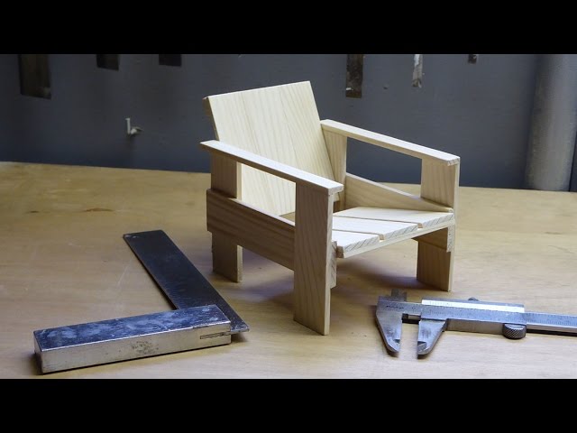 DIY The making of: Kratstoel van Gerrit Rietveld (schaal - YouTube