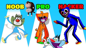 NOOB vs PRO vs HACKER | in Poppy Run 3D | With Oggy And Jack | VICKY INDIAN GAMER