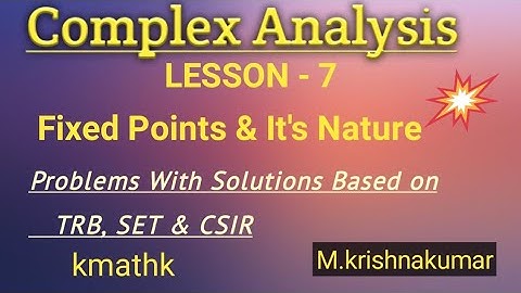 Complex Analysis - Fixed Points