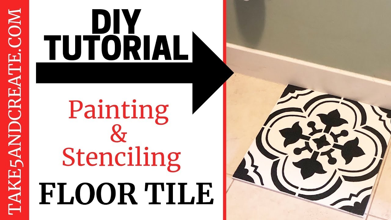 DIY Tutorial: Painting and Stenciling Floor Tile - YouTube