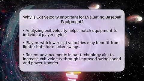 Why Is Exit Velocity Important for Evaluating Baseball Equipment? | Baseball Equipment Hub News