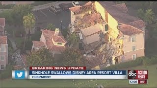 Sinkhole swallows a villa at the Summer Bay Resort in Clermont, Fla.