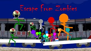 marble race  :  Zombie Escape   The Train    Survival Marble Race In Algodoo