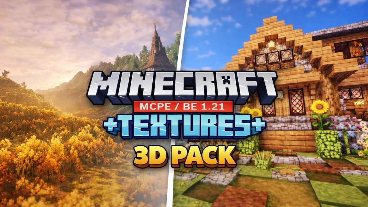 Classic 3D Texture Pack For MCPE 1.21+ | Minecraft 3D Texture Pack 💥 ...