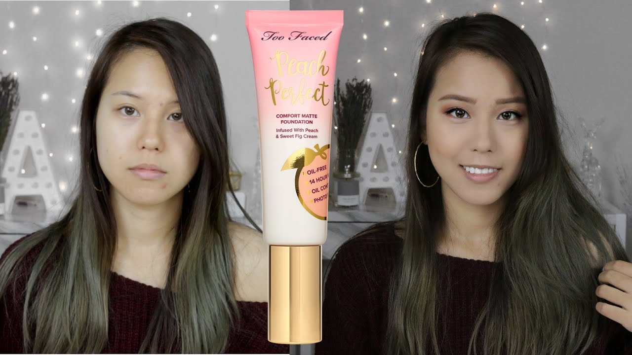 Too Faced Swan Peach Perfect Comfort Matte Foundation Review