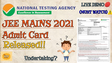 Jee Mains Admit Card Released ⚠️|How to download jee mains admit card online 2021 |Undertaking ?.😲