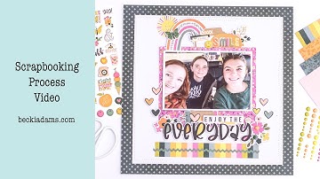 Scrapbook Process Video |  Enjoy The Everyday | Simple Stories | Becki Adams | Interactive Scrapbook