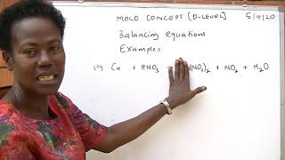 Mole concept (O level) balancing equations