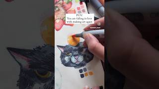 Falling in love w/ making art again #smallartist #kawaiiart #artshorts #shortsart #catillustration