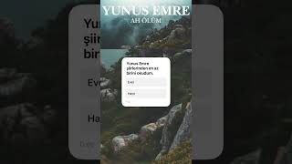 Yunus Emre Şiirden Kalbe Giden Yol. Yol Hep Birdir..