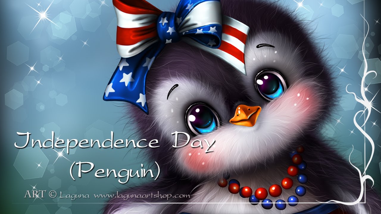 Independence Day (Penguin) - SpeedPaint by Laguna 2025 | Drawing cute cartoon penguin in Photoshop