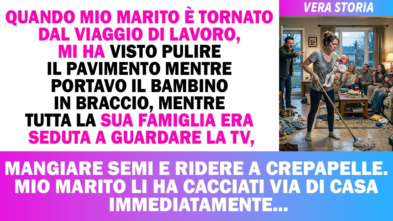 Erano le undici e mezza di sera, e tenevo il nostro bambino di un mese tra le braccia mentre lavavo il pavimento della nostra villa da seicento mila euro. Tutti loro erano lì da una settimana: mia...