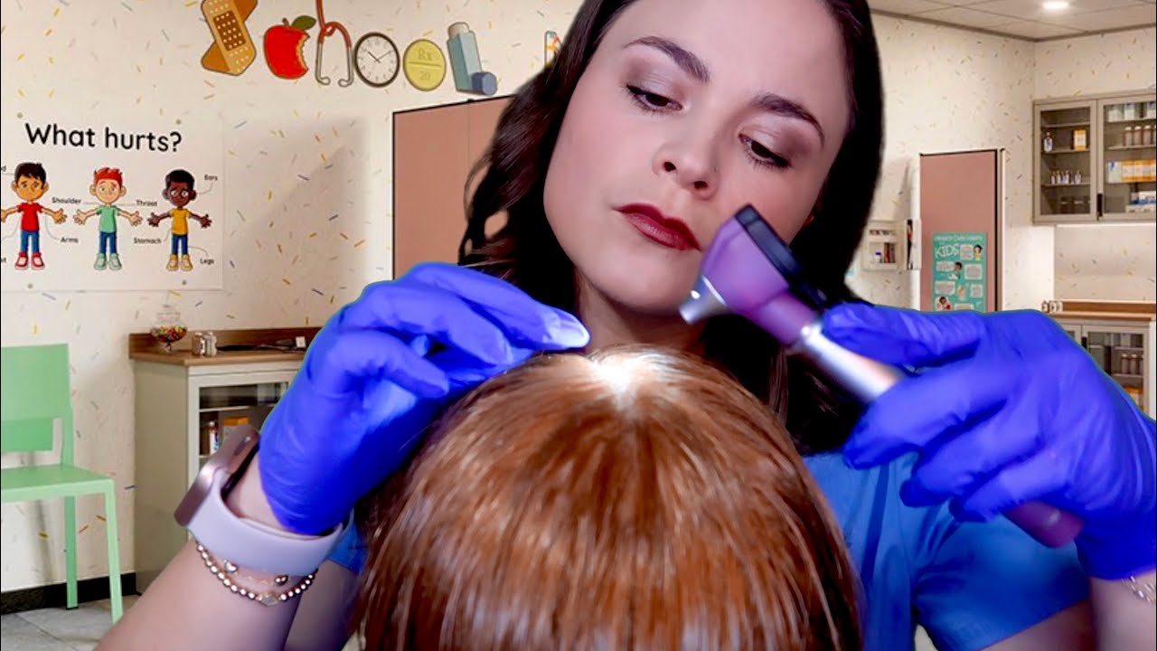 Asmr school nurse lice check lice removal scalp treatment youtube