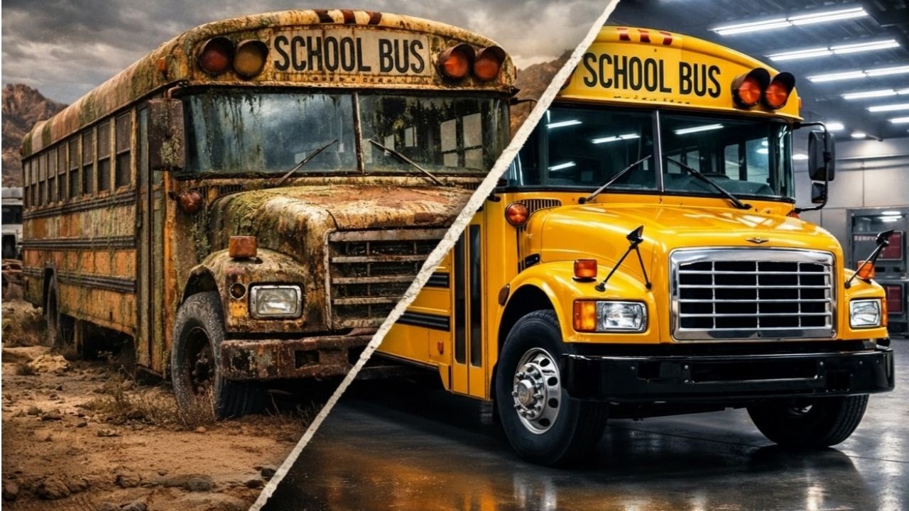 From Rusted Junk to Golden Legend: 2000 Blue Bird Type C School Bus Restoration