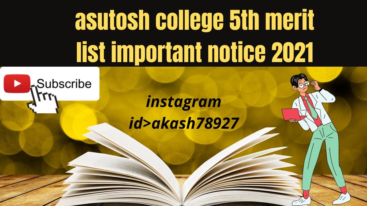 asutosh college 5th merit list important notice 2021