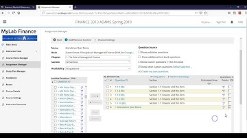 Making a quiz with custom questions in Mylab Finance
