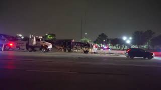 Overturned Tractor Trailer in Houston