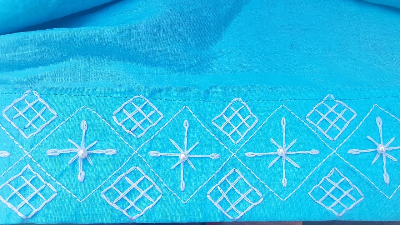 Beautiful & Easy Border Design for Kurta, Bazo and Pant | Simple Hand Embroidery Tutorial