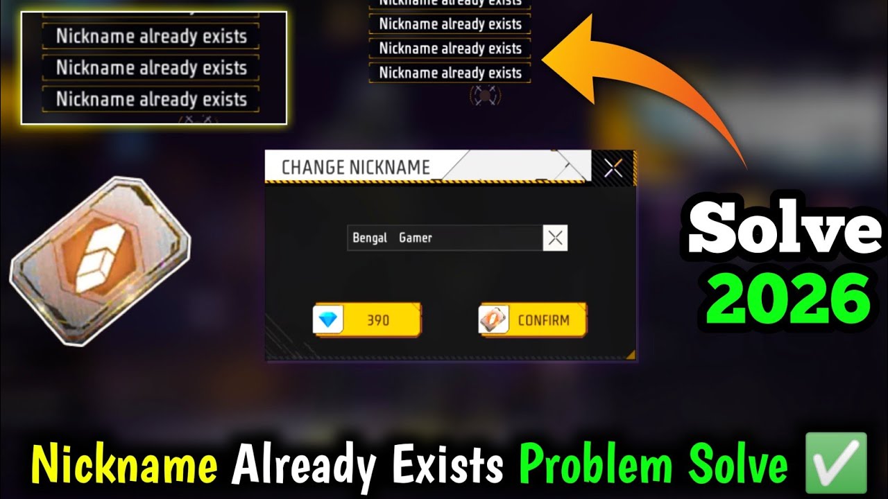Free Fire Nickname Already Exists Problem | Free Fire Mein Name Change Nahi Ho Raha