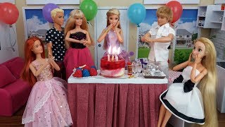 Barbie Birthday Party in the Dream House. Barbie gets presents