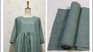 着物の反物から簡単なティアードワンピースを作りますLet's make a simple but nice dress with kimono fabric