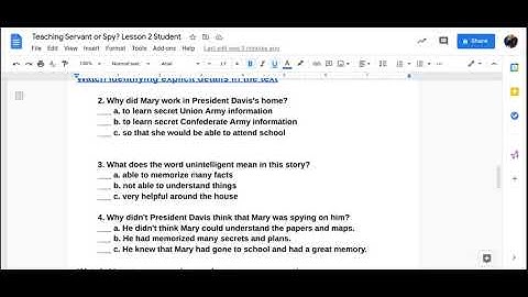 How to....Teaching Servant or Spy? Lesson 2 Student - Google Docs