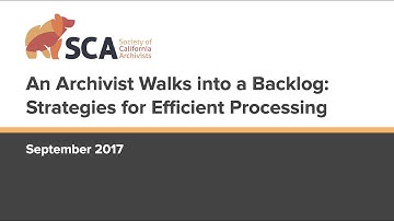 An Archivist Walks into a Backlog: Strategies for Efficient Processing