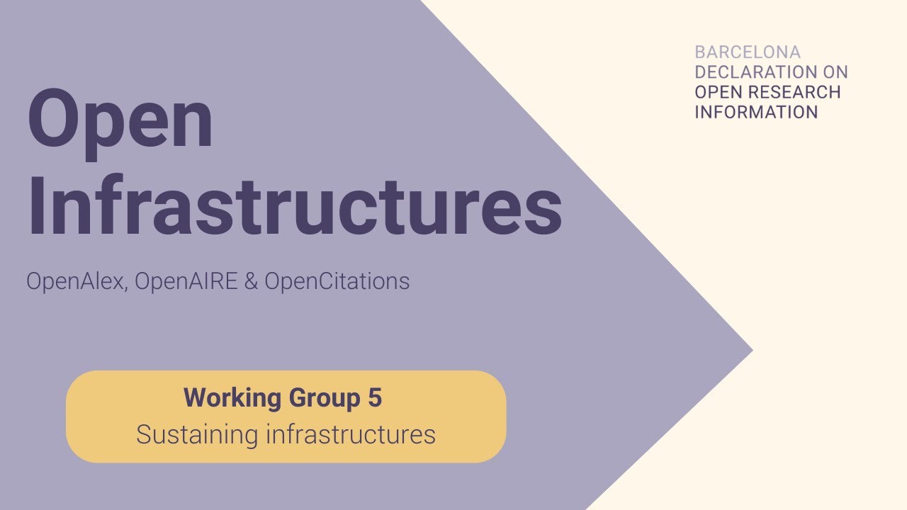 Working Group 5. Sustaining Infrastructures · Open Infrastructures · 30 September 2025