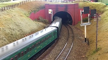 Schools class enters south tunnel with LSWR rebuilds