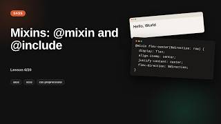 Sass - Web development basic Series: Mixins: @mixin and @include