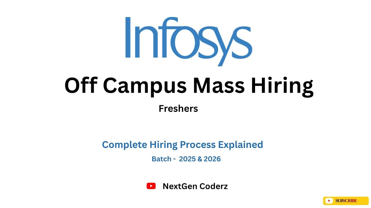 Infosys Hiring 2025 & 2026 Batch | Off Campus Recruitment | Freshers ...
