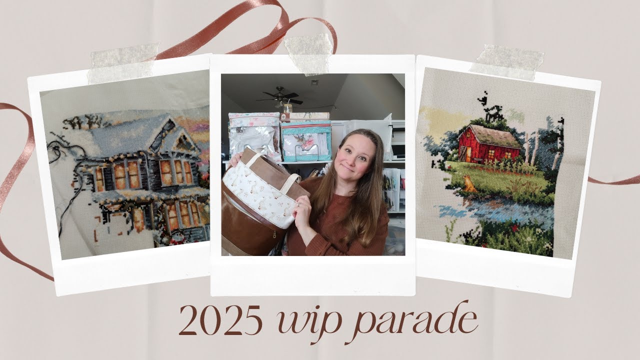 An epic cross stitch WIP parade! Over 100 wips 😯