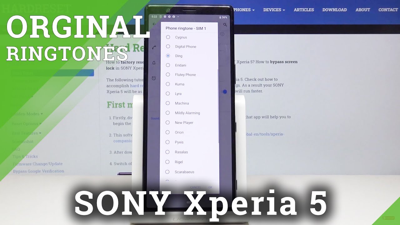 SONY Xperia 5 Ringtone List YouTube