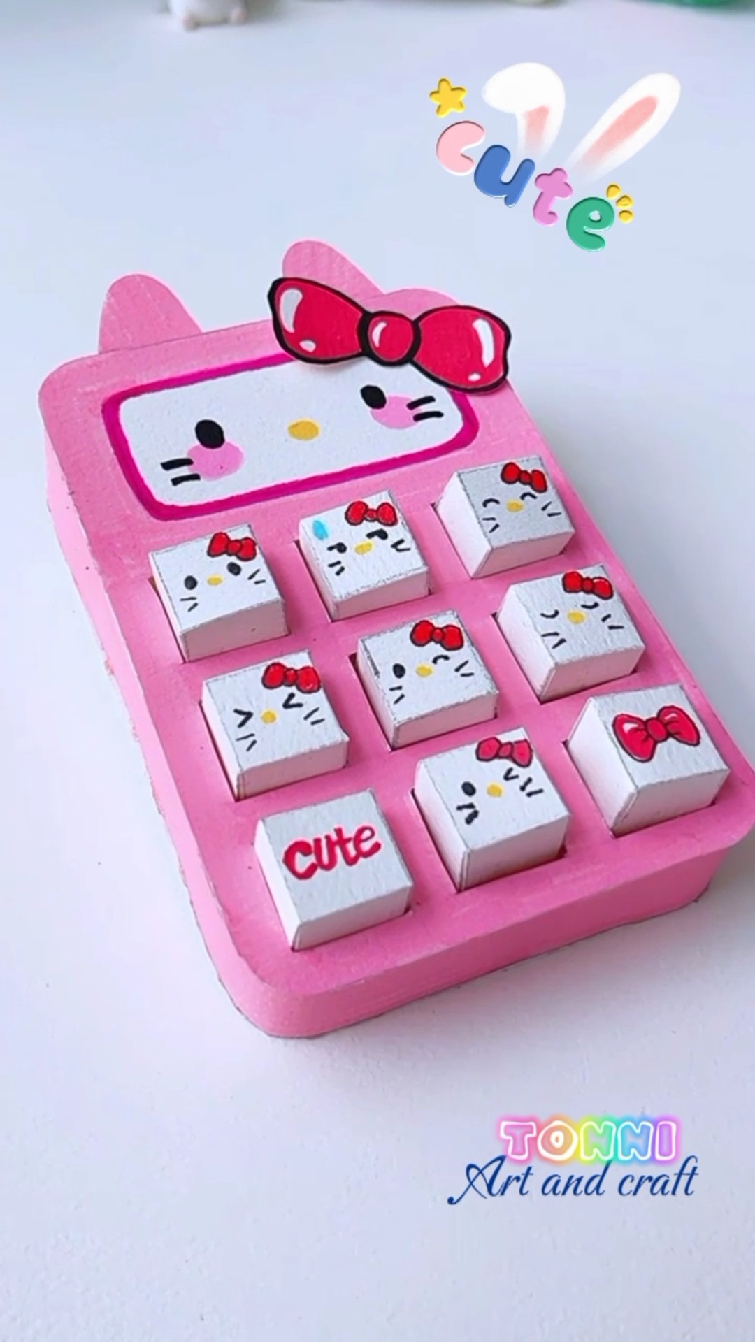 DIY Hello kitty pop-up calculator #shorts #tonniartandcraft #craft #love #art