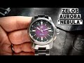 Zelos Aurora &quot;NEBULA&quot; | 38mm Titanium Fieldwatch w/ Purple Dial