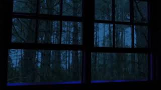 Tormenta eléctrica en el bosque con ventana abierta - relajación para dormir - 1080p