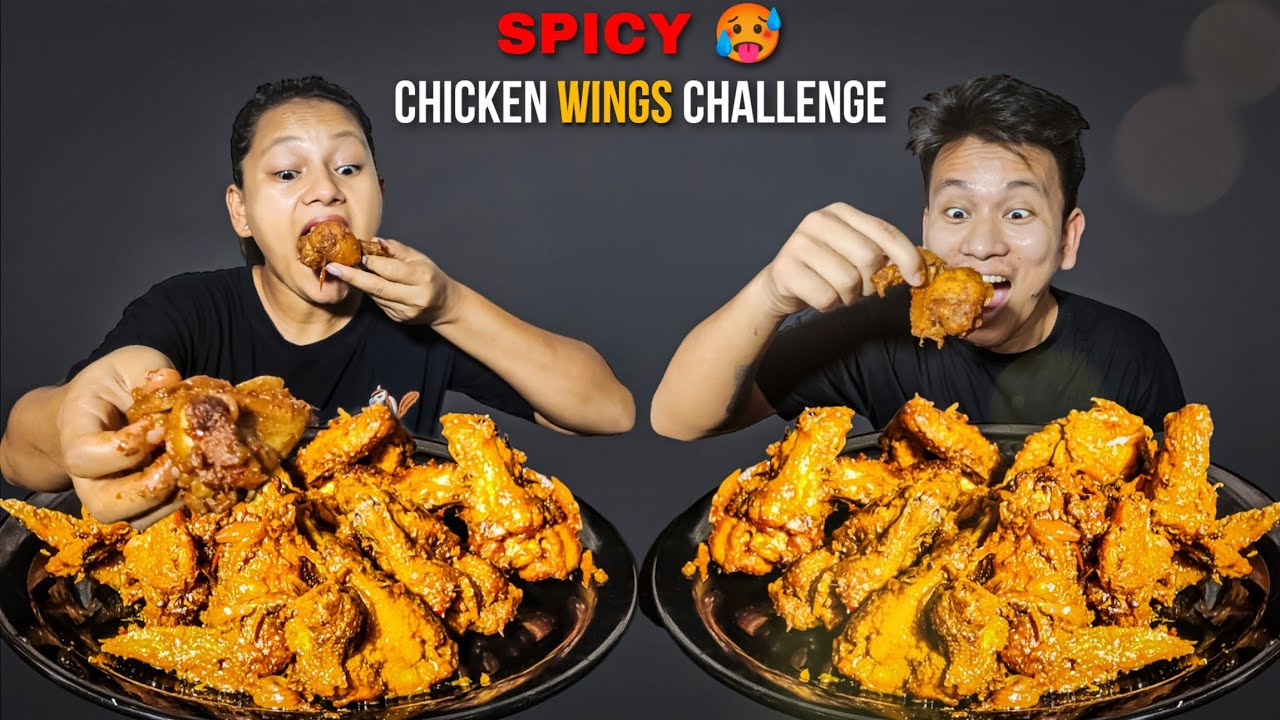 SPICY 🥵 CHICKEN WINGS CHALLENGE IN 2 MINUTES CHICKEN WINGS SPICY