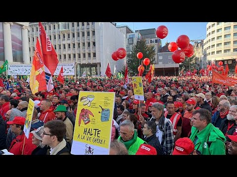 Thousands protest in Brussels over cost of living crisis
